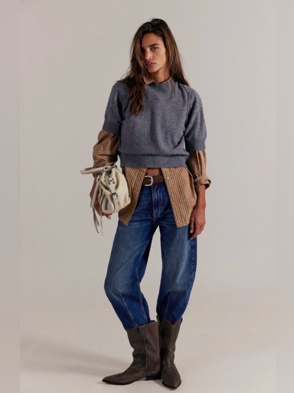 Free People We The Free Backstage Relaxed Cropped Jeans tagged Sz28 Fit like 29